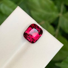 4.95 Carat Natural Loose Pinkish Red Umbalite Garnet Cushion Cut From Tanzania