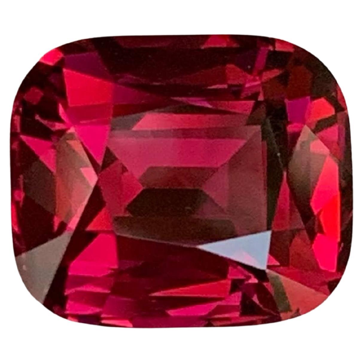 4.95 Carat Natural Loose Pinkish Red Umbalite Garnet Cushion Cut From Tanzania For Sale