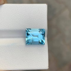 4.95 Carat Natural Loose Sky Topaz Stone Baguette Cut African Gemstone