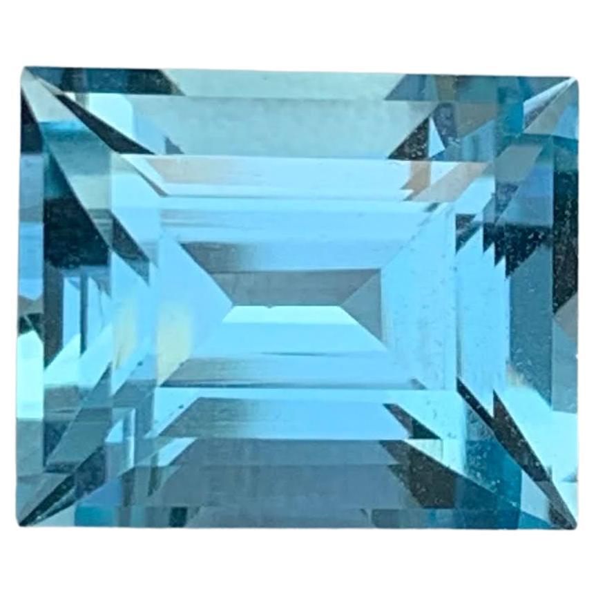 4.95 Carat Natural Loose Sky Topaz Stone Baguette Cut African Gemstone For Sale