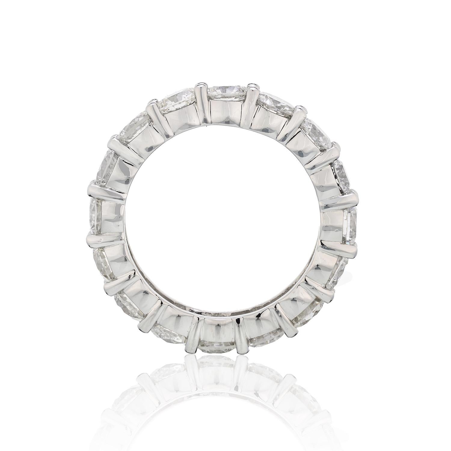 Modern 4.95 Carat Round Cut Diamond Platinum Eternity Band