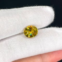 4.95 carats Natural Loose Sphene Stone Oval Shaped Madagascar's Gemstone