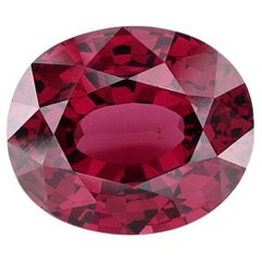 Pierre précieuse grenat rhodolite couleur sang de pigeon 4,95 carats d'origine de Ceylan 