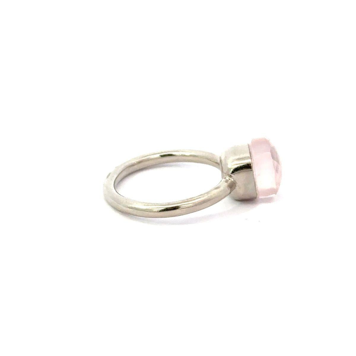 En vente :  4,95 ct. Bague en argent 925 pour maman en quartz rose avec une seule pierre de couleur rose clair 5