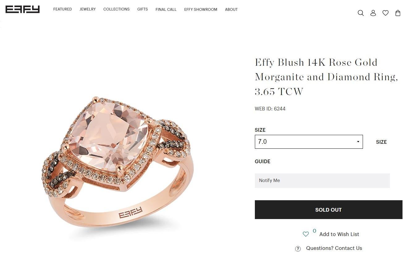 $4950 / Effy Blush 14K Rose Gold Morganite and Diamond Ring, 3.65 TCW For Sale 3