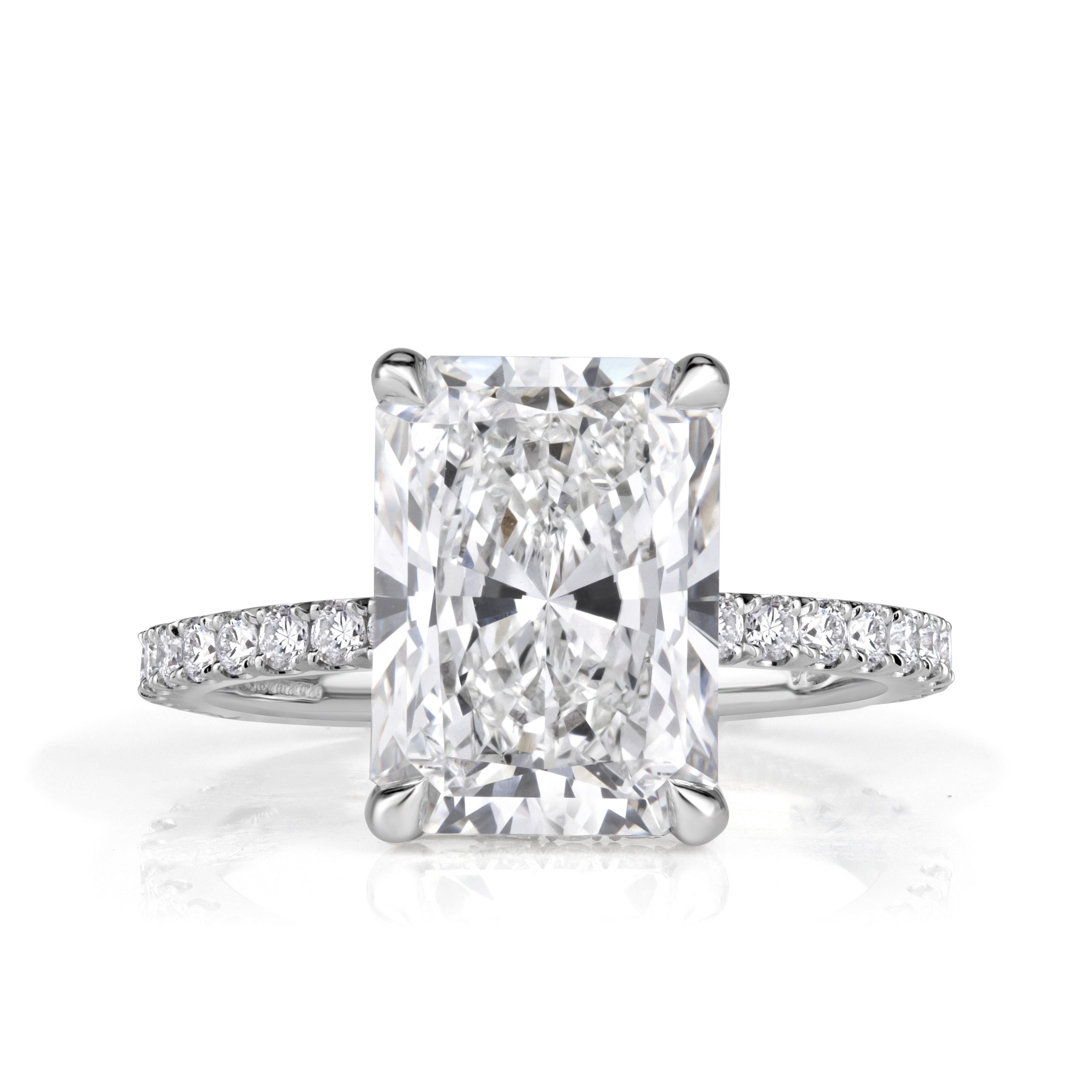 4.95ct Radiant Cut Lab Grown Diamond Engagement Ring For Sale