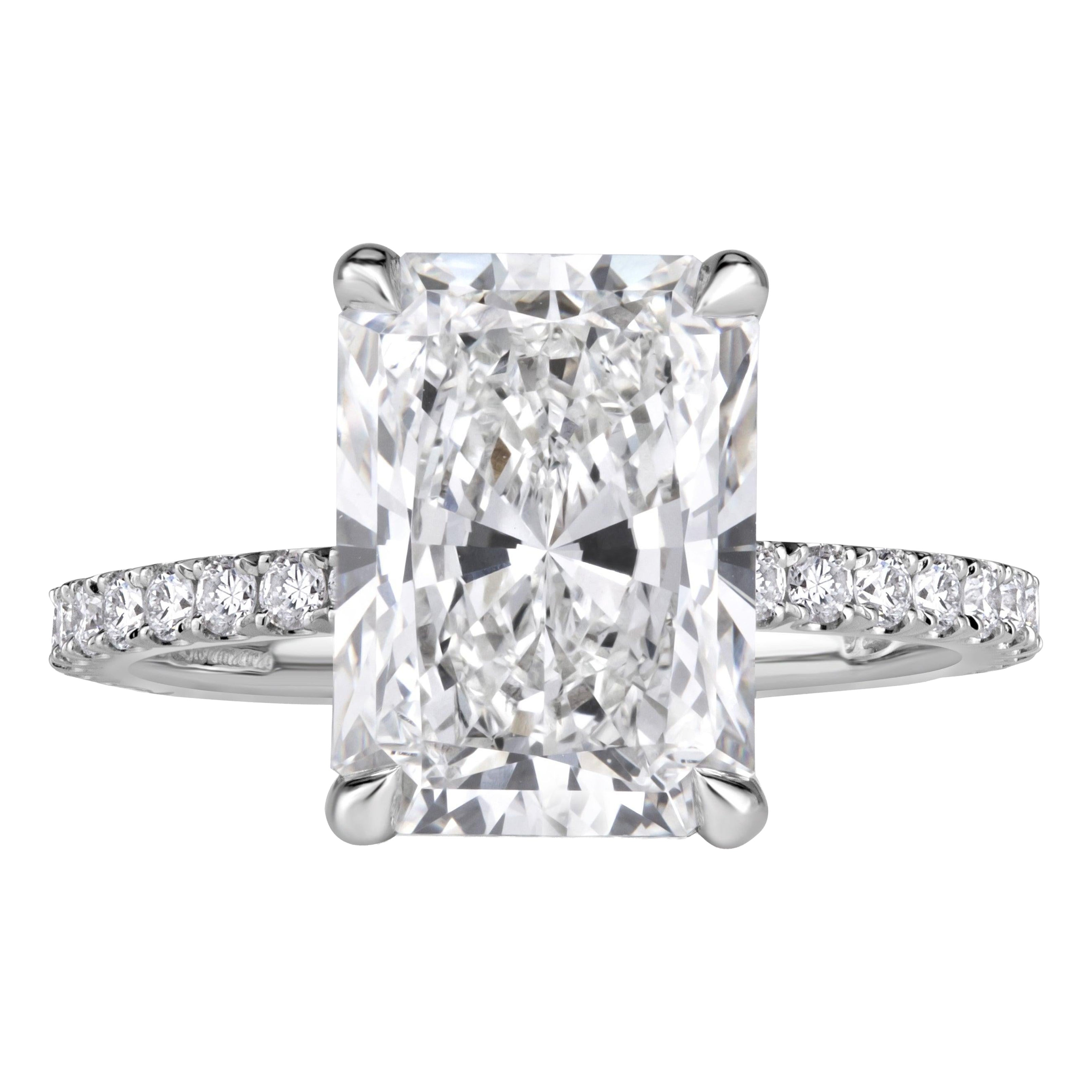 4.95ct Radiant Cut Lab Grown Diamond Engagement Ring