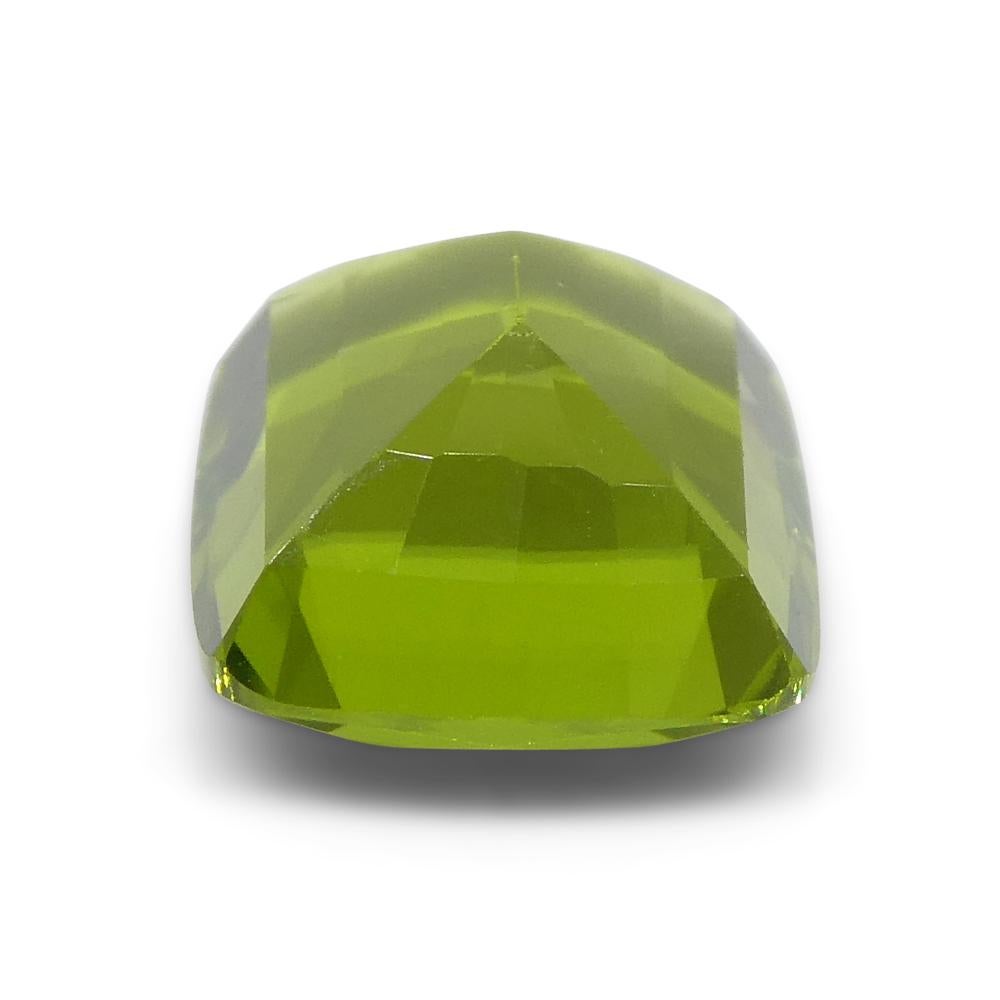 4.95ct Rectangular Cushion Yellowish Green Peridot from Sapat Gali, Pakistan For Sale 2