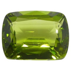 Péridot vert jaunâtre 4,95ct Rectangulaire coussin