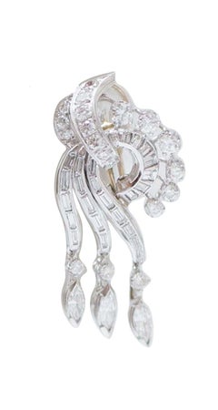 4.96 Carat Diamonds, Platinum Earrings.