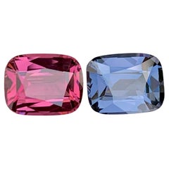 4.96 Carat Loose Opposite Color Spinel Pair Cushion Cut Natural Tanzanian Gems