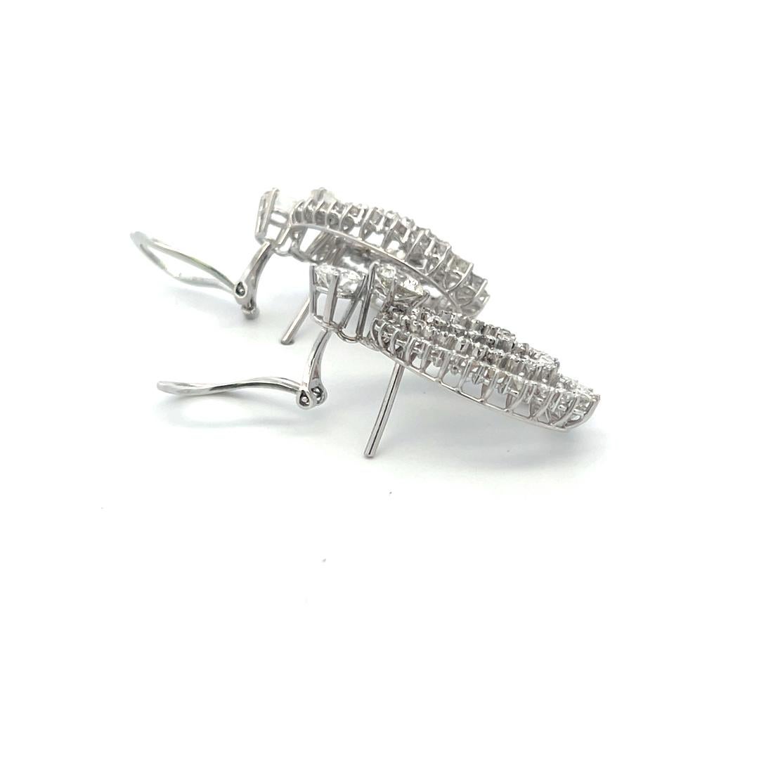Boucles d'oreilles à clip en or blanc 18 carats 4.96 carats diamant rond brillant G VS en vente 5