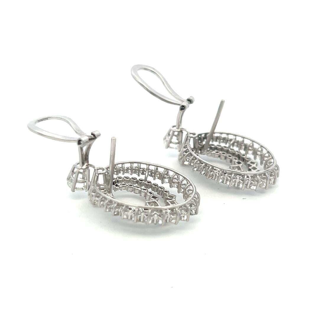 Boucles d'oreilles à clip en or blanc 18 carats 4.96 carats diamant rond brillant G VS en vente 6