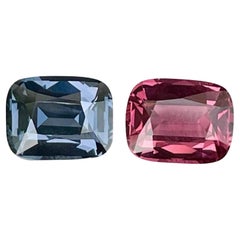 Paire de spinelles de couleur opposite taille coussin de 4,96 carats, pierre naturelle de Tanzanie