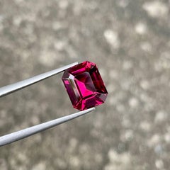 4.96 carats Pinkish Red Pyrope Garnet Emerald Cut Natural Tanzanian Gemstone