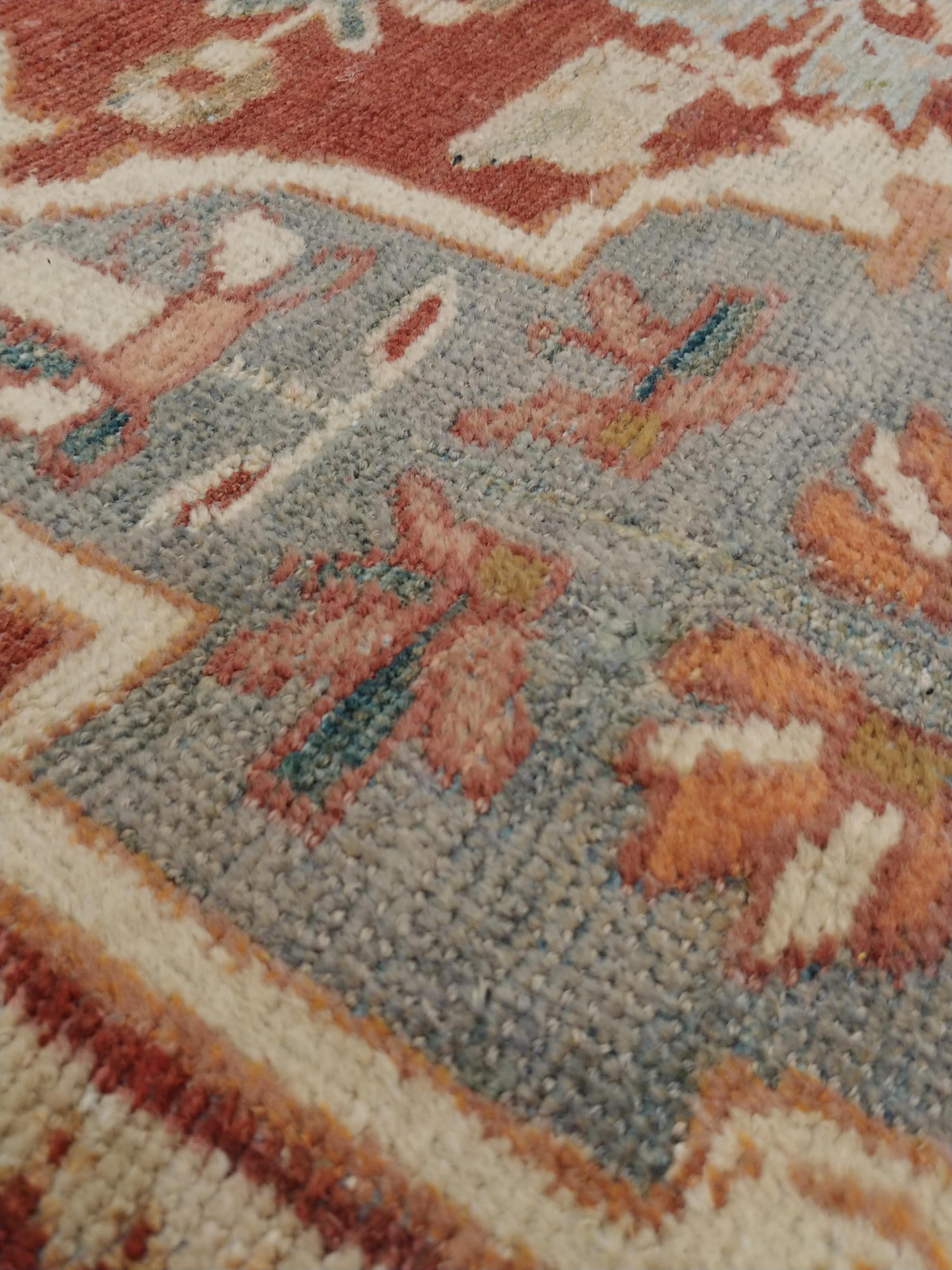 Antiker Mahal Teppich:: Handgefertigter Orientteppich:: Hellgrün:: Rost:: All-Over Design im Zustand „Hervorragend“ im Angebot in Port Washington, NY