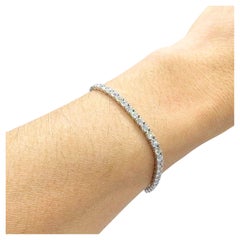 Bespoke Eternity Line Round Brilliant Diamond Tennis Bracelet in 14K 18K Gold