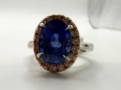 4.96ct GIA certified UNHEATED sapphire diamond ring Sri Lanka Origin