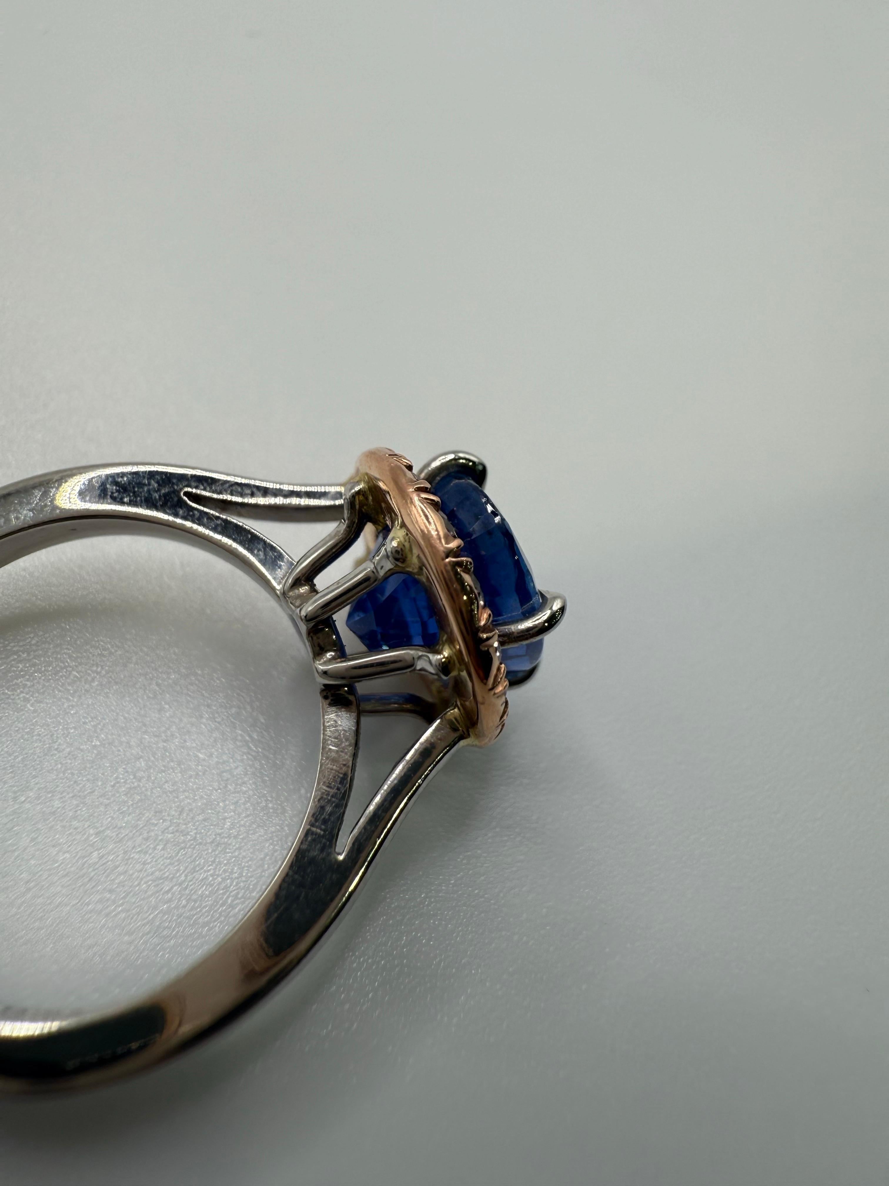 4,96ct GIA zertifiziert UNHEATED Saphir Diamant Ring Sri Lanka Herkunft im Zustand „Neu“ im Angebot in Boca Raton, FL