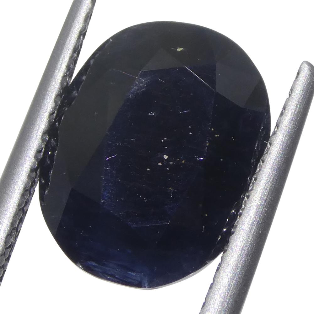 4.96ct Ovaler Blauer Saphir aus Australien (Brillantschliff) im Angebot