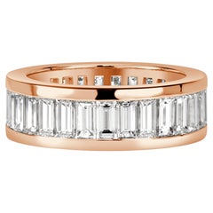 4.97 Carat Round Brilliant Band Brilliant White 18K Rose Gold Everyday Royalty