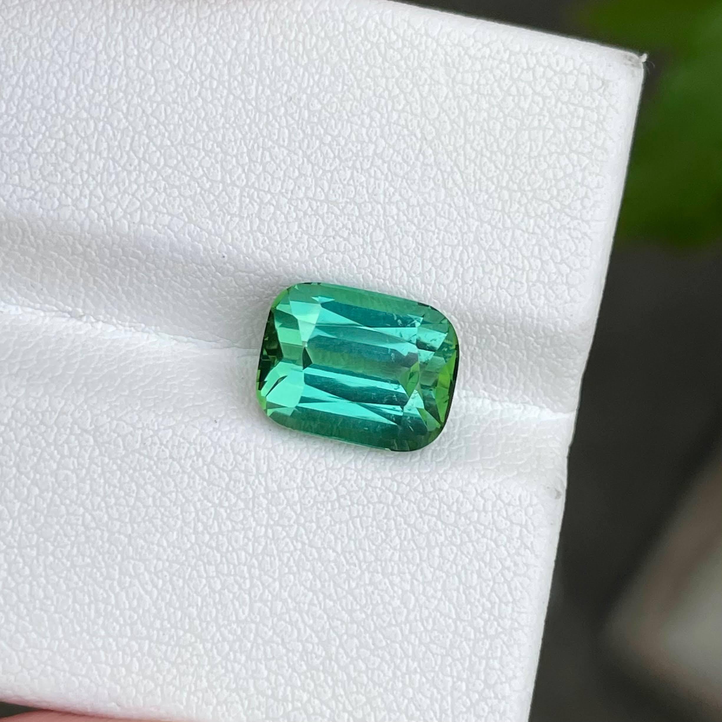 Modern 4.97 carats Greenish Blue Loose Tourmaline Cushion Cut Natural Afghani Gemstone For Sale