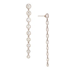4.97 Carats Total Weight Diamond Graduated Earrings in Platinum