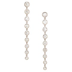 4.97 Carats Total Weight Diamond Graduated Earrings in Platinum