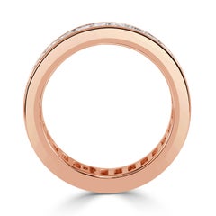Alianza de diamantes talla baguette de 4,97 ct en oro rosa de 18k