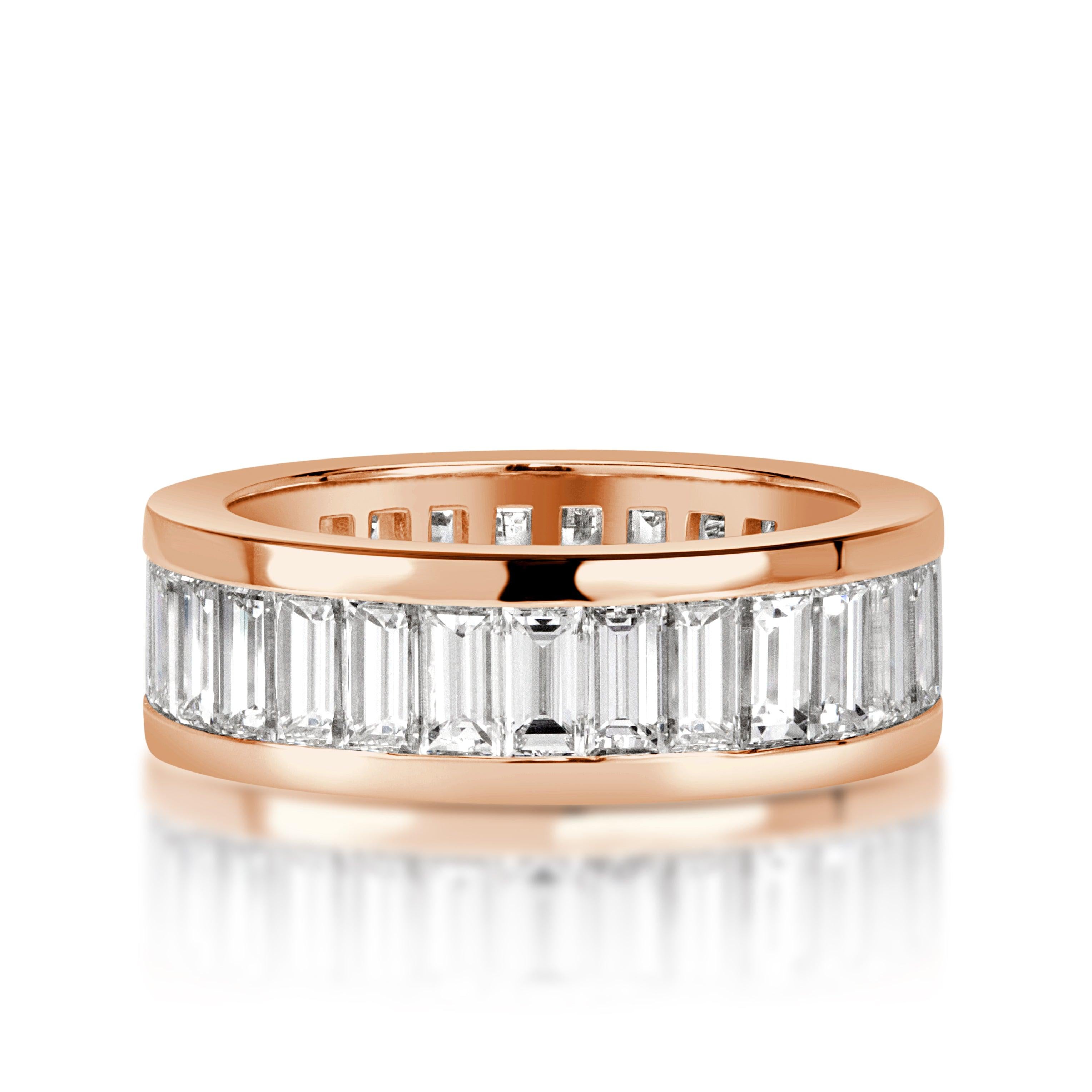 4.97ct Baguette Cut Diamond Eternity Band in 18k Rose Gold
