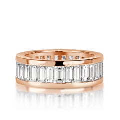 4.97ct Baguette Cut Diamond Eternity Band in 18k Rose Gold