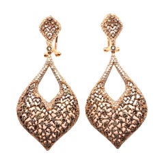 4.98 Carat Brown Diamond Chandelier Earrings