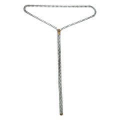 4.98 Carat Diamond White Gold Long Zipper Necklace