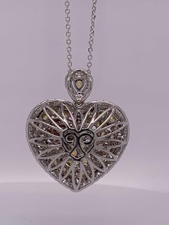 Colgante Corazón Diamante Verde, Rosa y Blanco 4,98 Quilates
