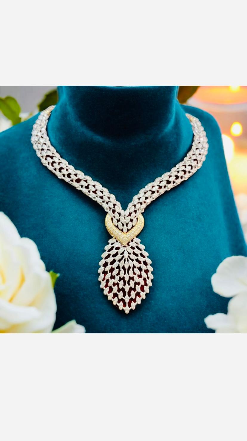 4.98 Carat Natural Diamonds Gold Fashion Neckace For Sale 5