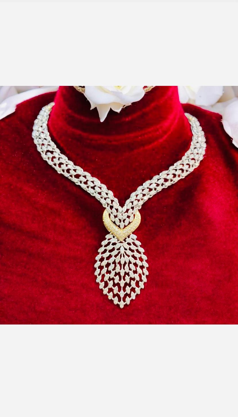 4.98 Carat Natural Diamonds Gold Fashion Neckace For Sale 7
