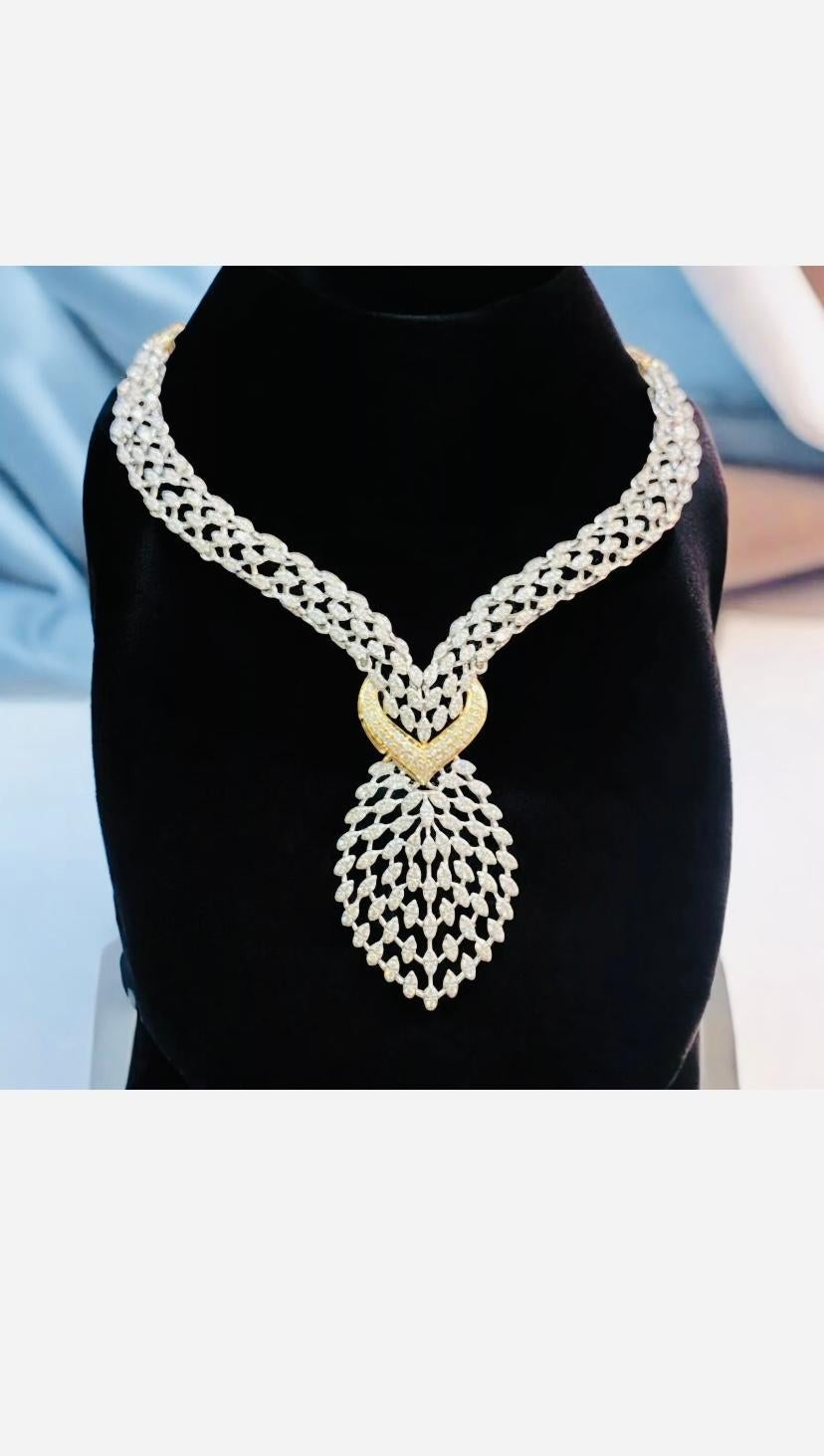 4.98 Carat Natural Diamonds Gold Fashion Neckace In New Condition For Sale In Massafra, IT