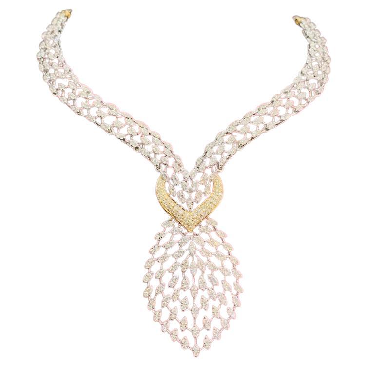 4.98 Carat Natural Diamonds Gold Fashion Neckace