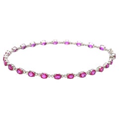 Pulsera de 4,98 quilates de rubíes naturales sin calentar y diamantes en platino