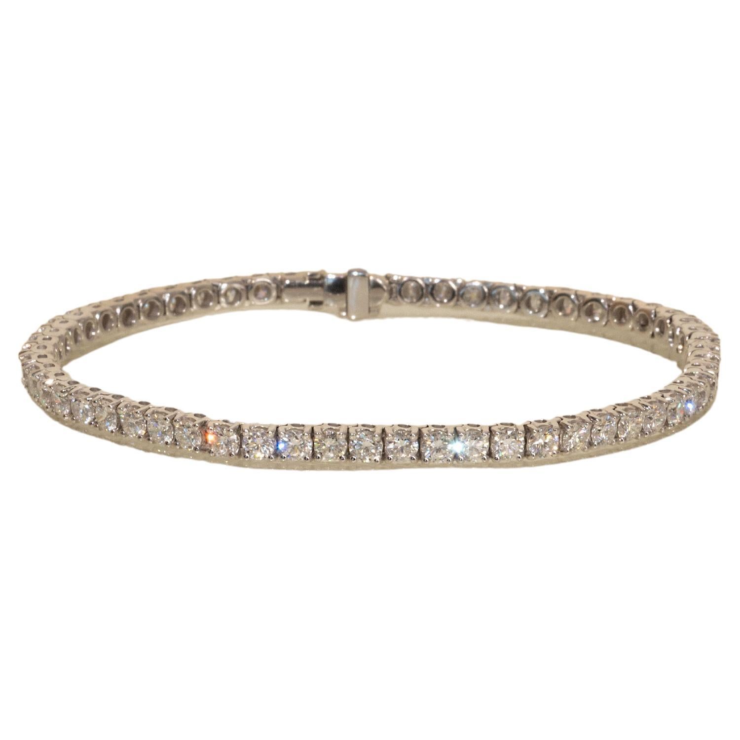 4.98 ct Tennis Bracelet, FG VS Diamonds 2.80mm in White Gold
