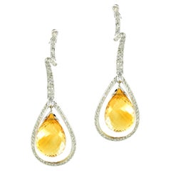 49.80 cts of Citrine Pear Drop Earrings