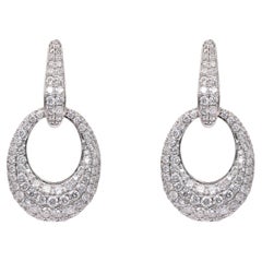 4,99 Karat Gesamtgewicht Diamant-Ohrringe aus 18k Weißgold Tag- bis Nacht