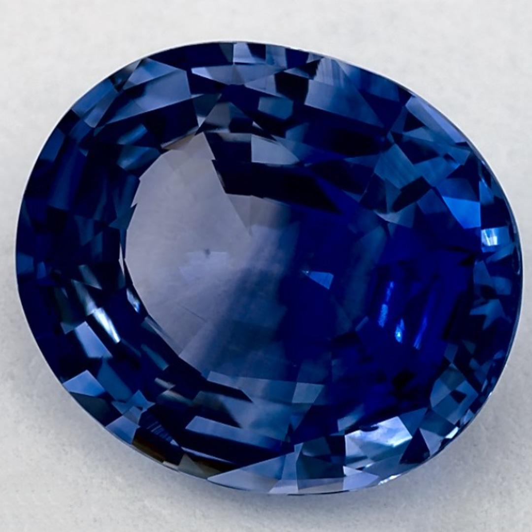 Taglio ovale 4.99 carati di zaffiro blu ovale sfuso in vendita