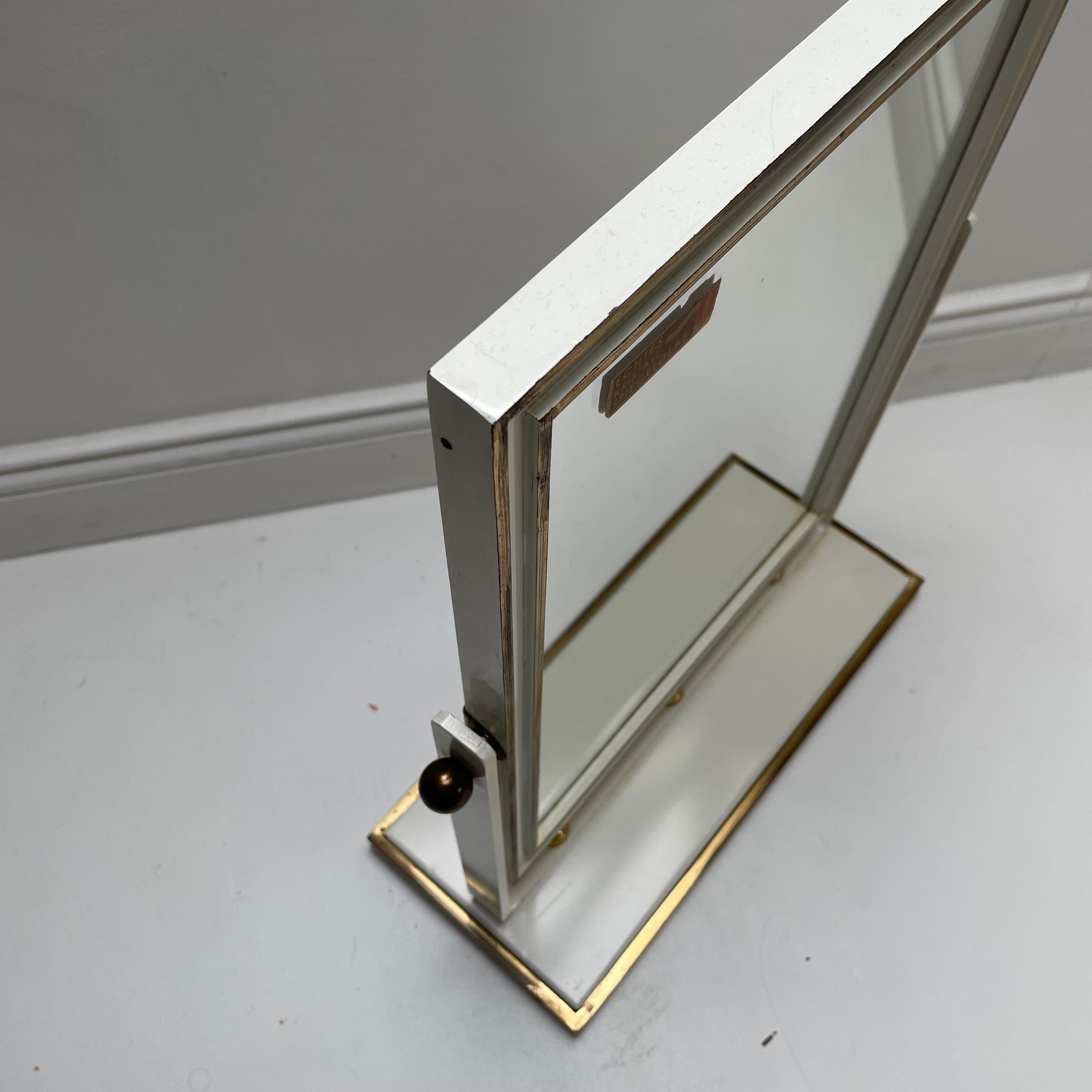 49cm  Brass + metal Table Mirror Vereinigte Werkstätten München, Germany 1950s For Sale 4