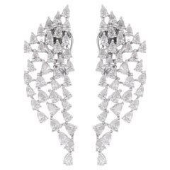 4.9Ct Pear Cut SI/H Natural Diamond Cluster Dangle Earrings 14k White Gold 4.9Ct Pear Cut SI/H Natural Diamond Cluster Dangle Earrings 14k White Gold