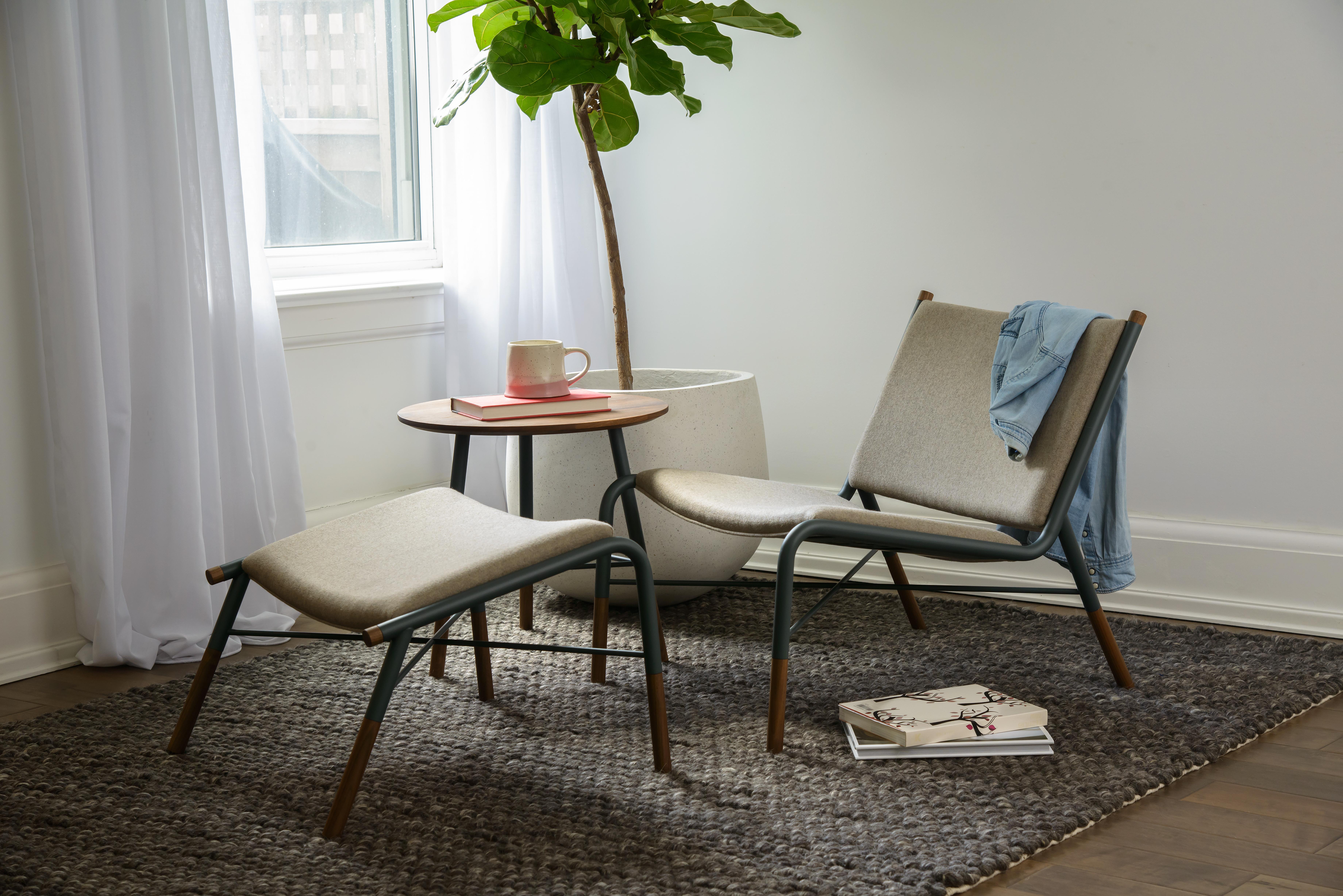 49N Coffee Table, Melton Wool and Eco-Friendly Powder Coated Steel Frame In New Condition For Sale In Woodbridge, Ontario