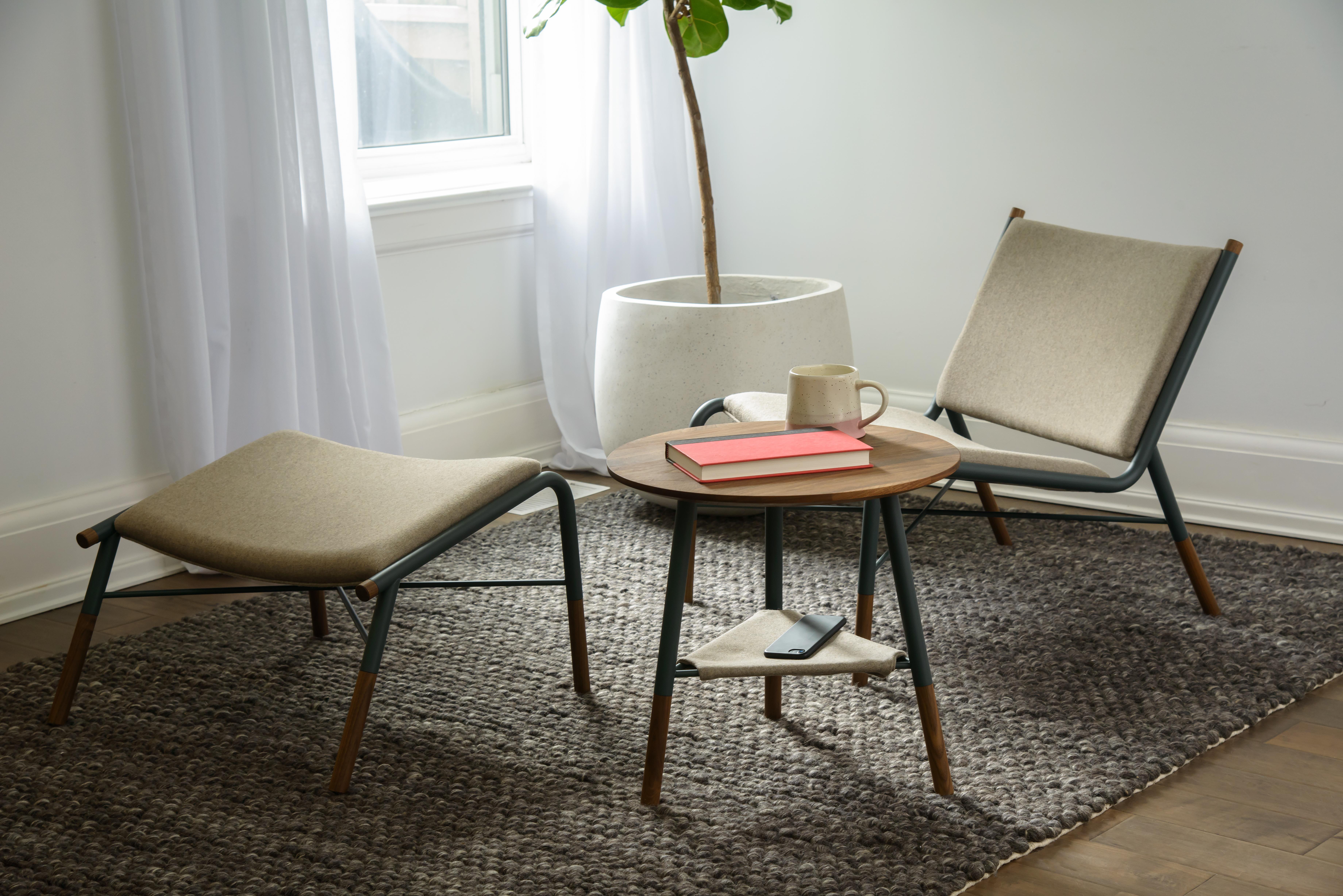 49N Coffee Table, Melton Wool and Eco-Friendly Powder Coated Steel Frame In New Condition For Sale In Woodbridge, Ontario