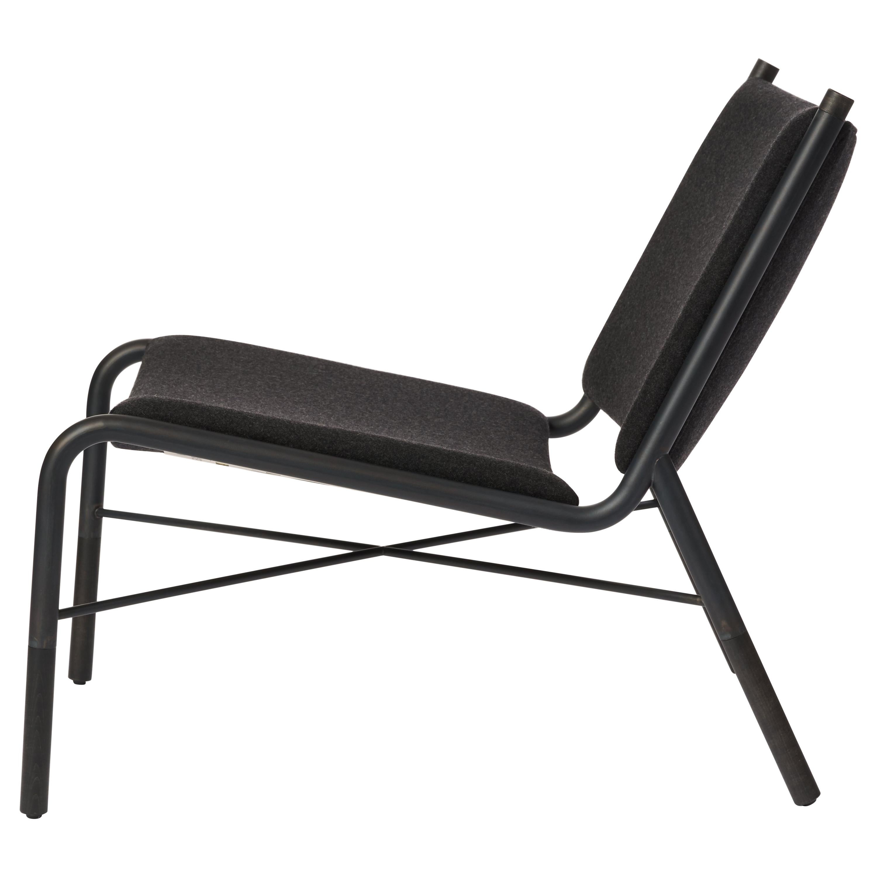 49N Lounge Chair, Melton Wool and Eco-Friendly Powder Coated Steel Frame For Sale