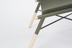 49N Lounge Chair Ottoman, Melton Wool and Eco-Friendly Powder Coated Steel Frame