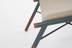 49N Lounge Chair Ottoman, Melton Wool and Eco-Friendly Powder Coated Steel Frame